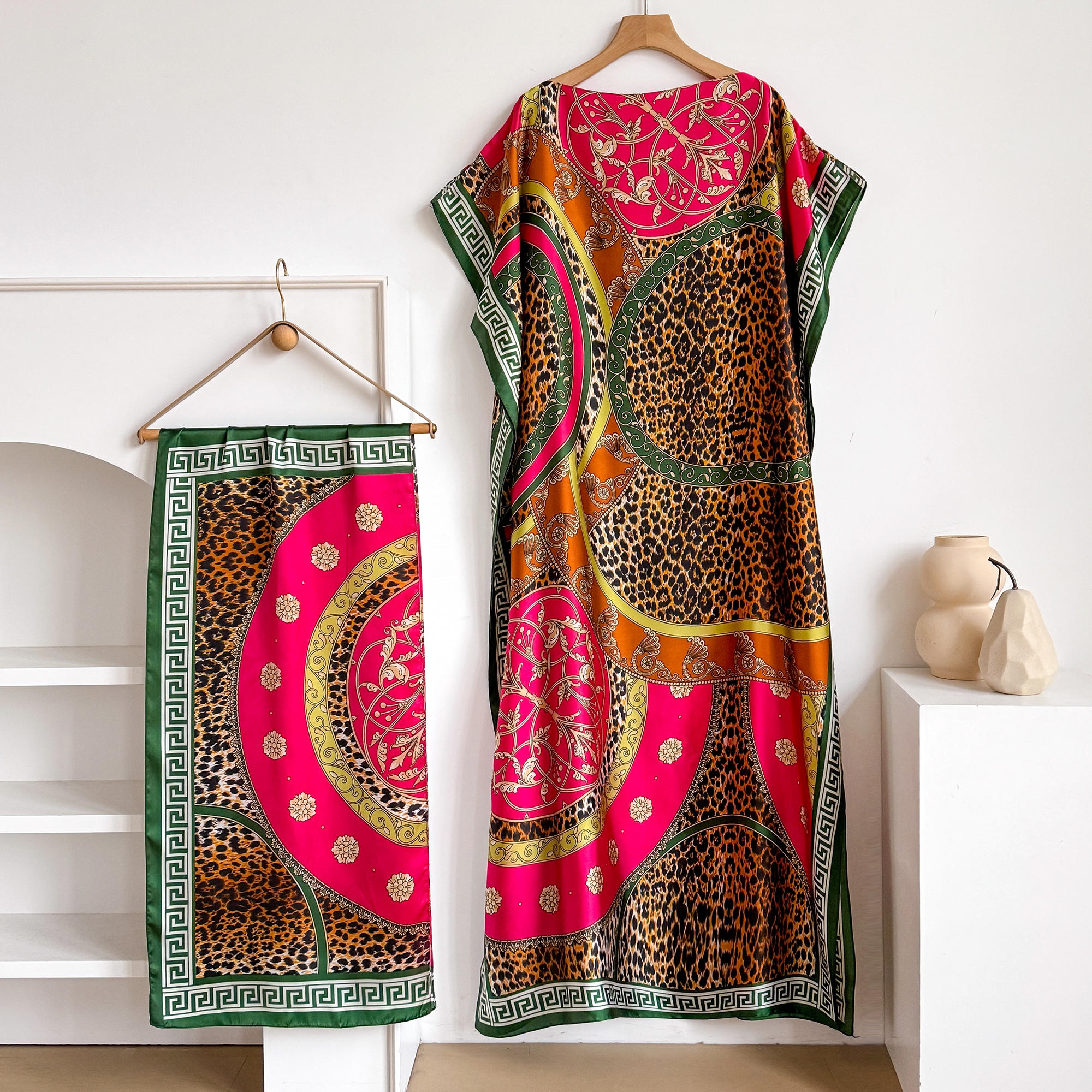 夏のファッションオーバーサイズアフリカドレス女性のサテンシル - Robe Silk Women のレビューと価格
