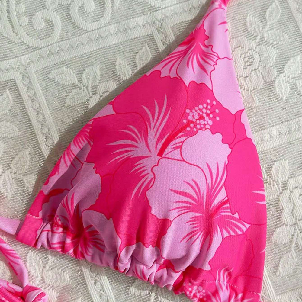 レディースプリントベストビキニ+ソングブラデザイン女性用水着 - Thong Bikini Women のレビューと価格