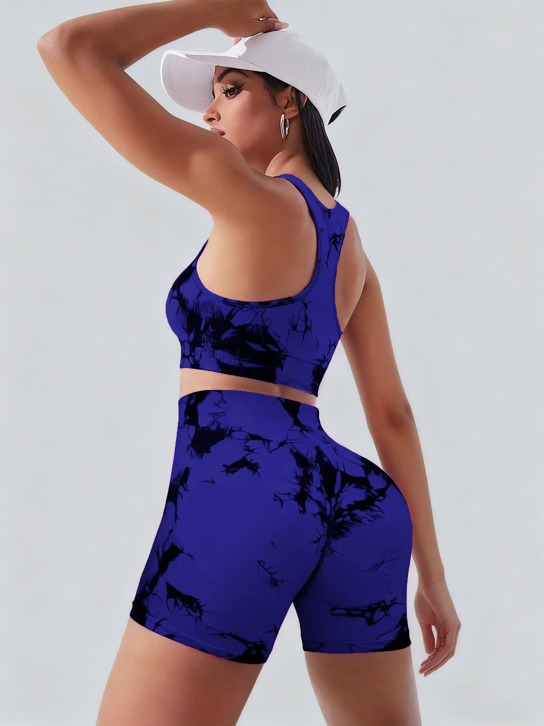 女性用スポーツタイダイシームレス下着＆ショートパンツスーツ、 - Seamless Underwear Women のレビューと価格