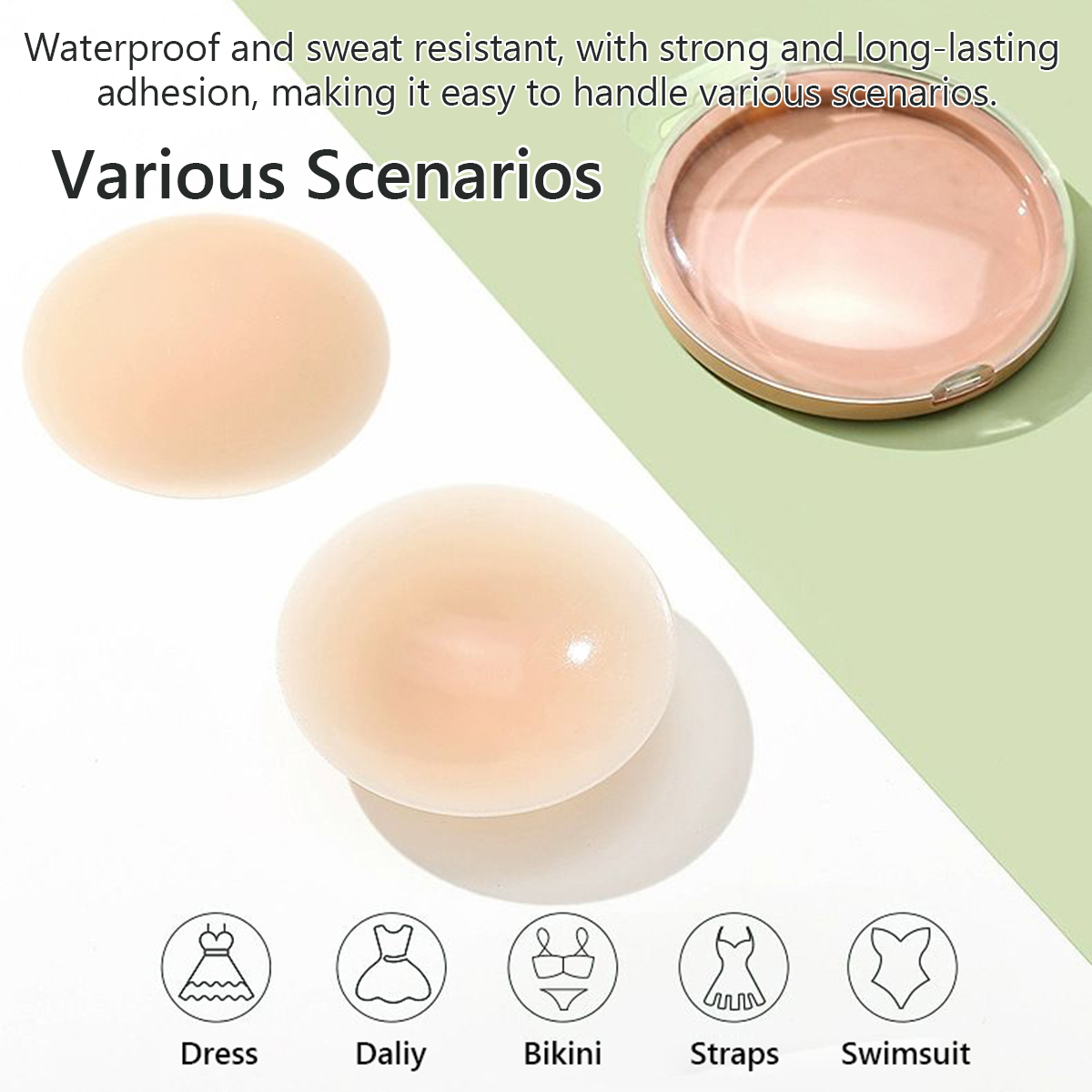 3組入り 洗って繰り返し使える 10cm のりなし粘着式ニッ - Nipple Cover Pasties のレビューと価格