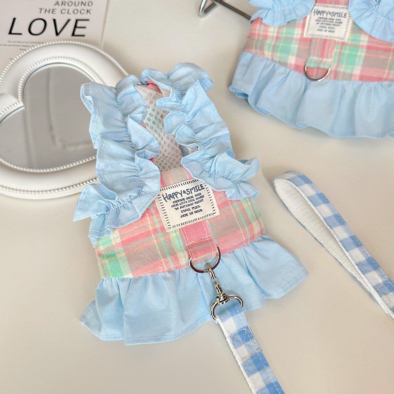 ペット用チェック柄リーシュベストスタイル小型犬用ペットテディ - Lace Teddy Lingerie のレビューと価格