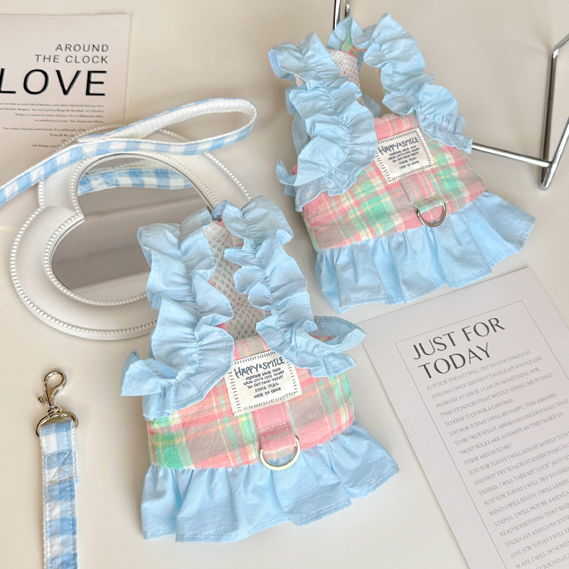 ペット用チェック柄リーシュベストスタイル小型犬用ペットテディ - Lace Teddy Lingerie のレビューと価格