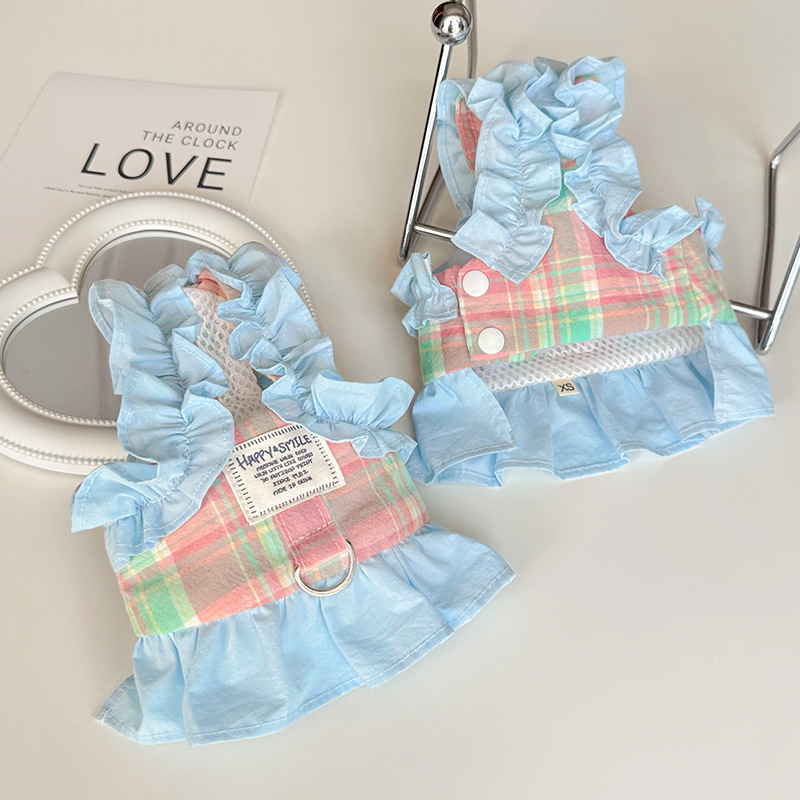 ペット用チェック柄リーシュベストスタイル小型犬用ペットテディ - Lace Teddy Lingerie のレビューと価格