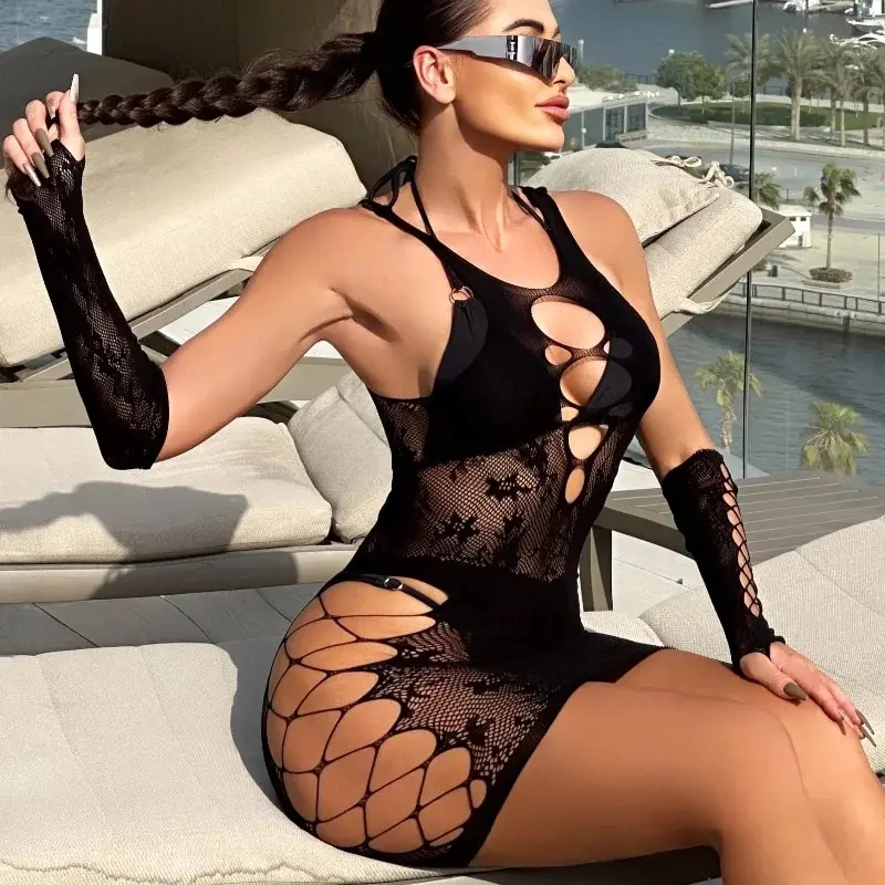 Simplejewel-女性のための網タイツボディストッキン - Bodystocking Fishnet のレビューと価格