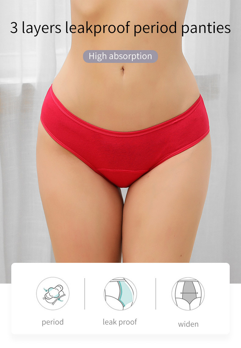 ホットセール ミッドライズ シームレス 生理用ショーツ 3層 - Period Panty Absorbent のレビューと価格