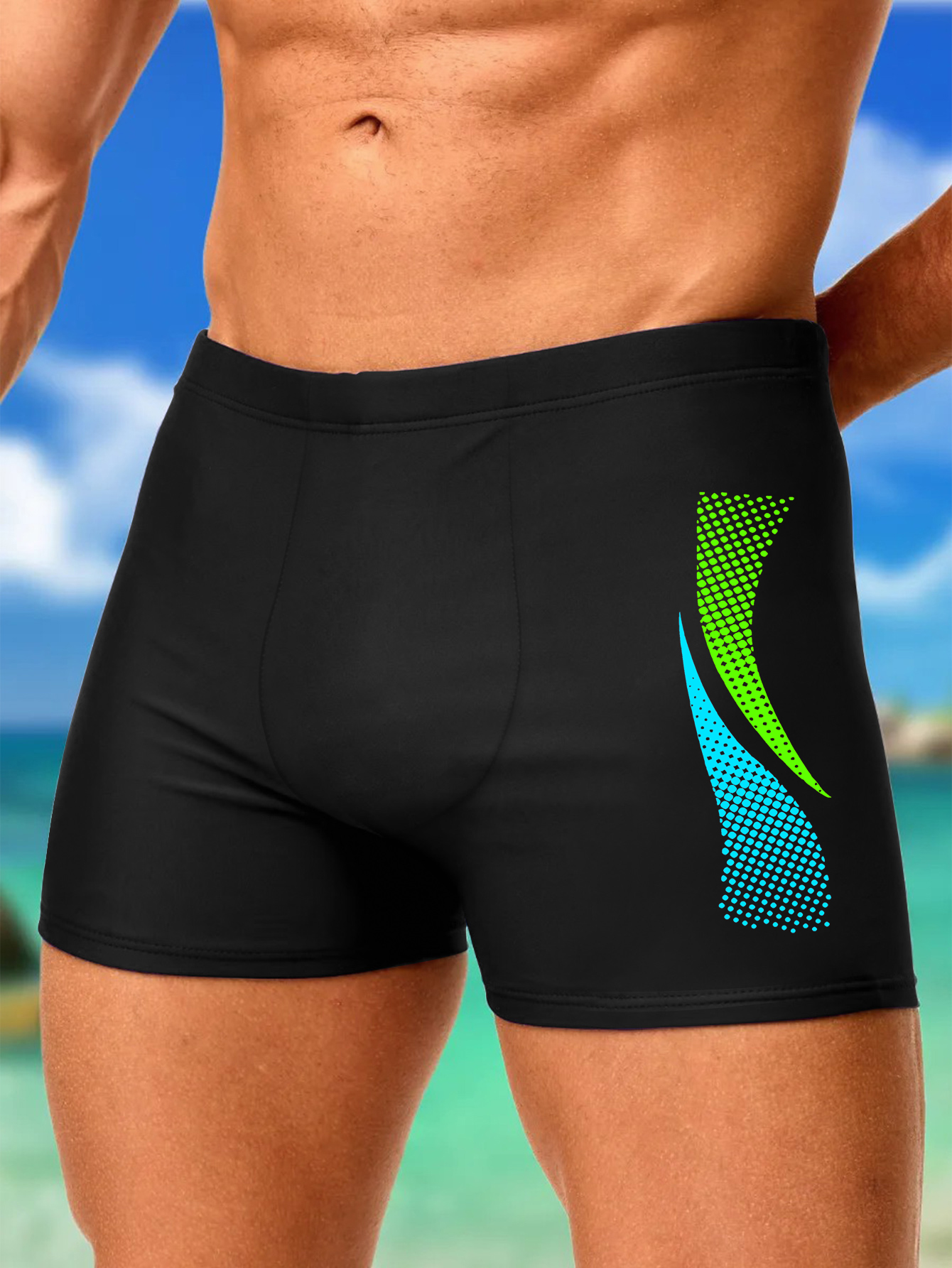 2 個のメンズ水着 スポーツプリント付き 速乾性ビーチボクサ - Boyshort Underwear のレビューと価格