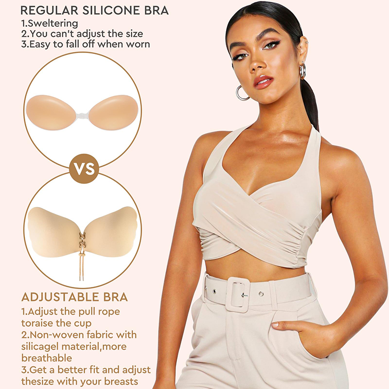 1/2ペア レディース サマー バックレス ストラップレス  - Push Up Bra Padded のレビューと価格