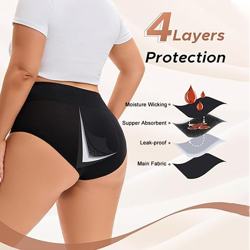 多い日用生理用ショーツ 4層漏れ防止コットンガールズショーツ - Period Panty Absorbent のレビューと価格