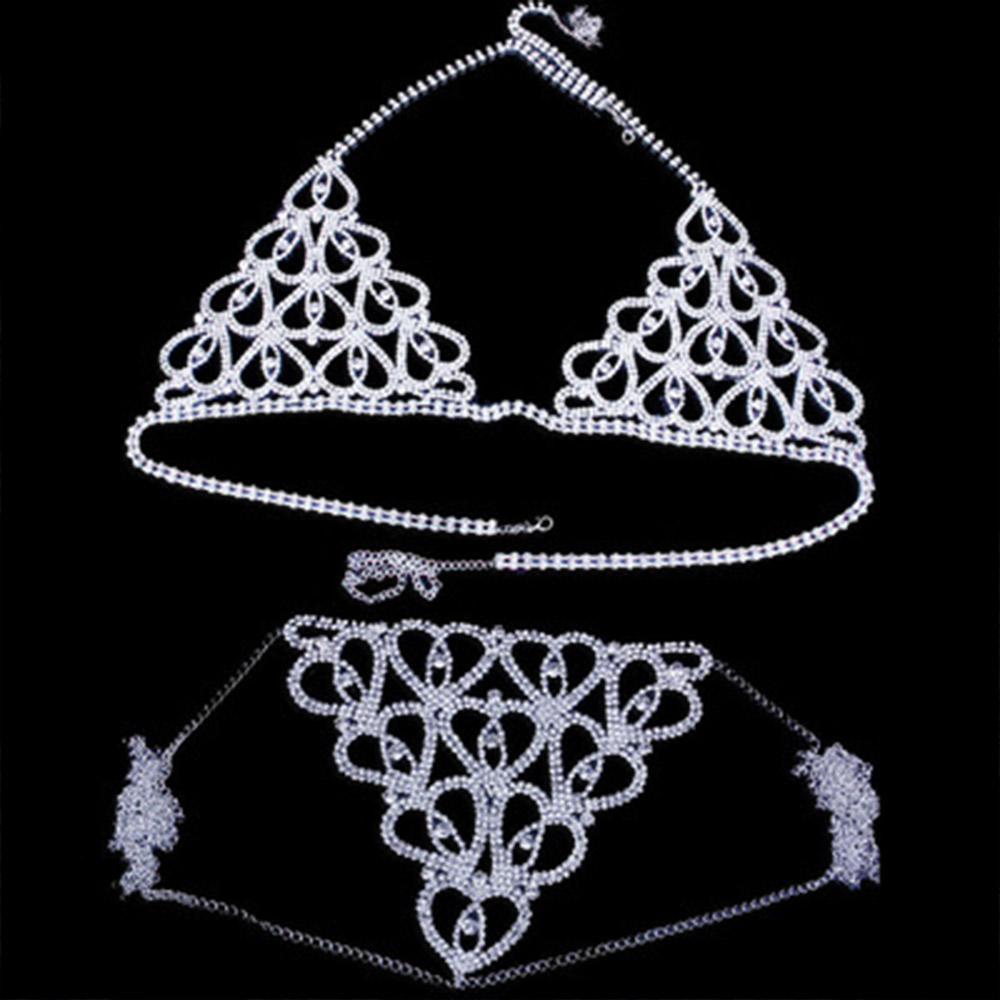ファッションラインストーンハートブラジャー Tバックセットビ - Thong Bikini Women のレビューと価格