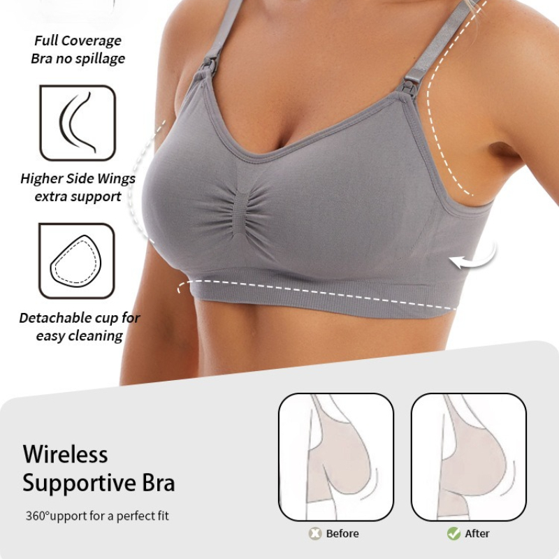 ワイヤレス授乳服 コットン製授乳ブラ 妊婦用 妊娠中 睡眠用 - Nursing Bra Sleep のレビューと価格