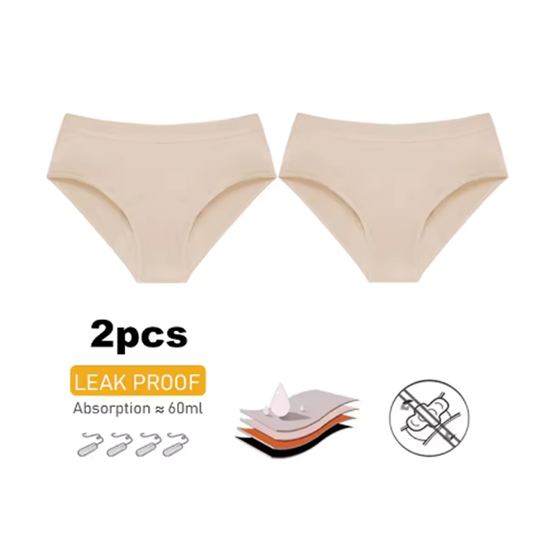 2Pc ヘビーフロー純綿月経パンティー 4 層女性生理生理下 - Period Panty Absorbent のレビューと価格
