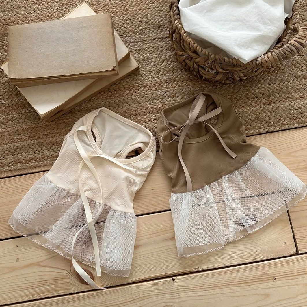 春夏ペットレースキャミソールベストドレス テディ小型犬用ボウ - Lace Teddy Lingerie のレビューと価格