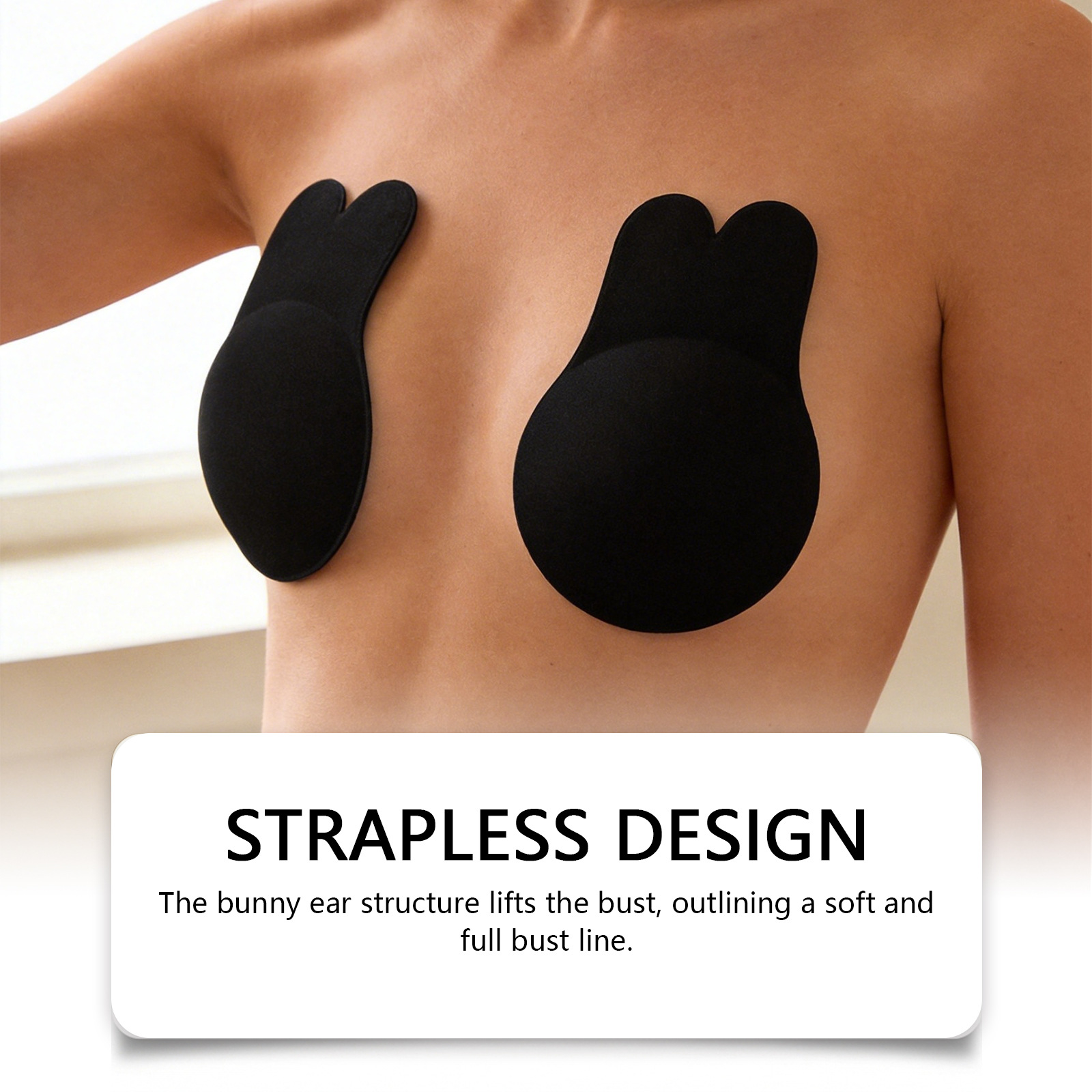 うさぎ耳型見えない乳首カバー、通気性のある滑り止めシリコンバ - Nipple Cover Pasties のレビューと価格