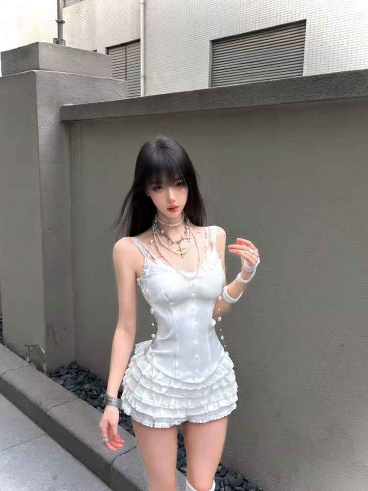 コケットレースコルセット2ピースセット レディース スリムフ - Cami Top Lace のレビューと価格