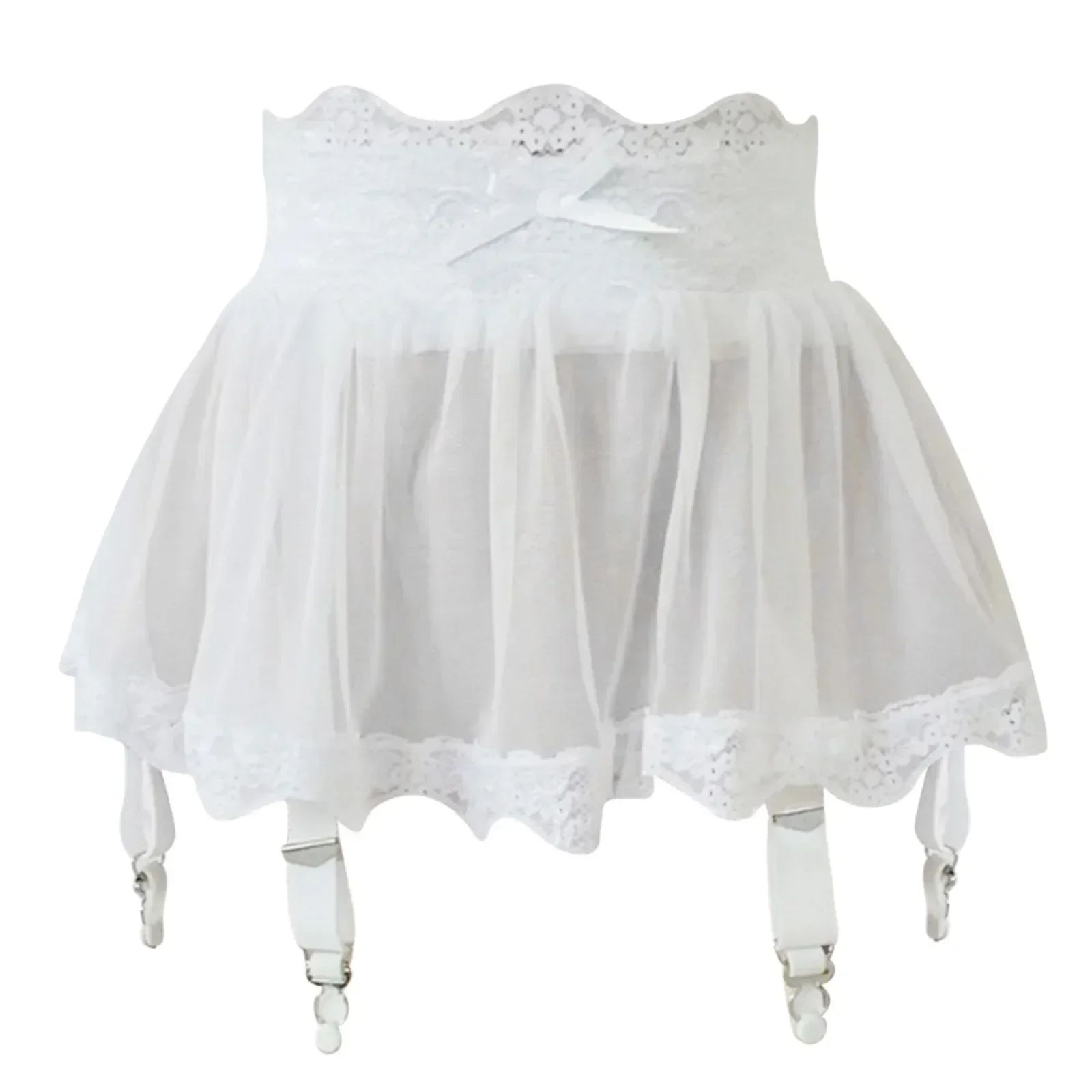 女性ハイウエストレース包帯セクシーなミニスカートガーターベル - Garter Belt Set のレビューと価格
