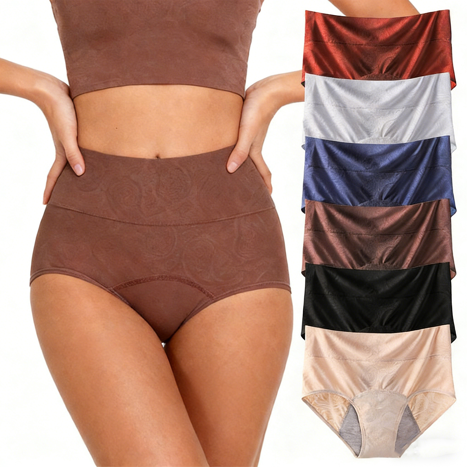 ハイウエスト女性用生理用ショーツ 通気性 防漏 プラスサイズ - Boyshort Underwear のレビューと価格