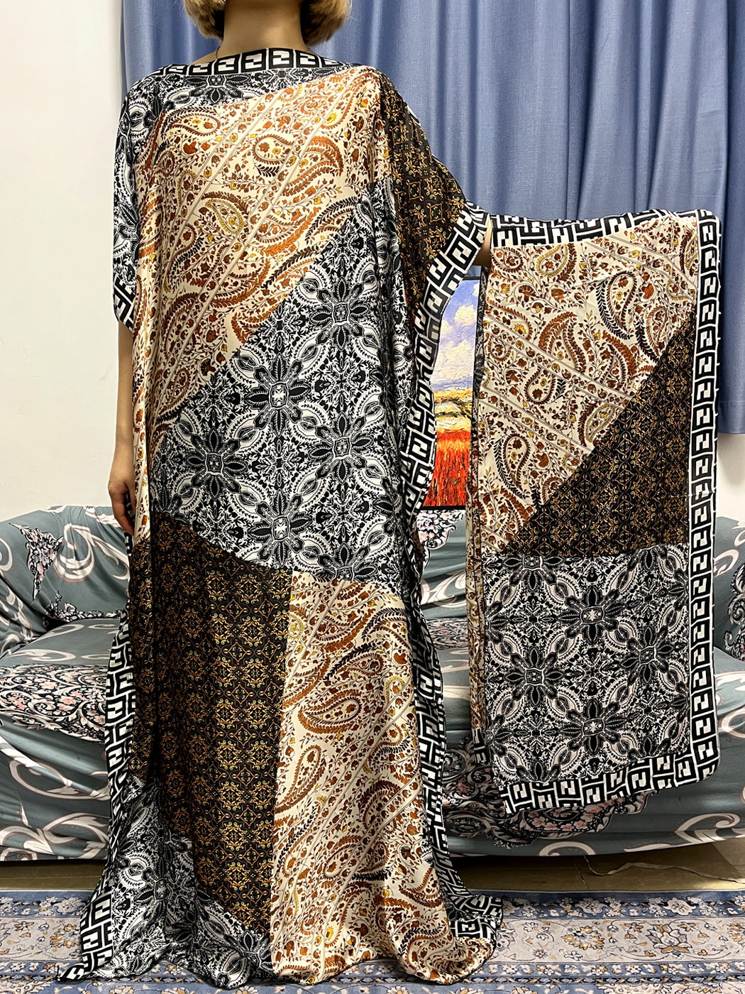 アバヤ-女性のためのヒジャーブスカーフ付きロングドレス,女性 - Robe Silk Women のレビューと価格