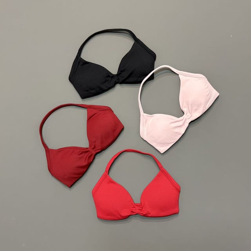 女性用ホルタースポーツブラ Vネックパッド入りヨガブラ 取り - Sports Bra High Impact のレビューと価格