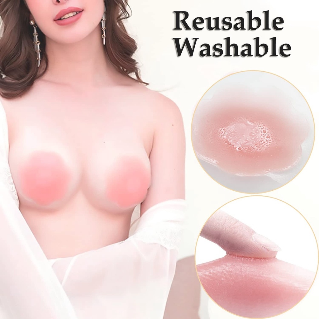 6/12個入り 目に見えない粘着式チェストパッド 再利用可能 - Silicone Bra Adhesive のレビューと価格