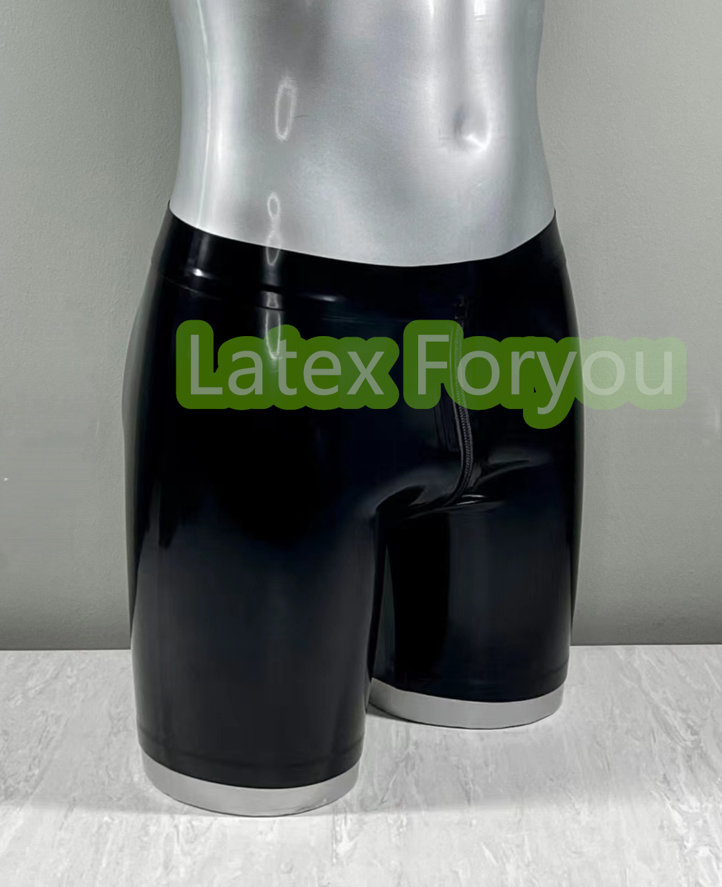 手作りフェチスリムフィット天然ラテックス男性股ジッパーボクサ - Boyshort Underwear のレビューと価格