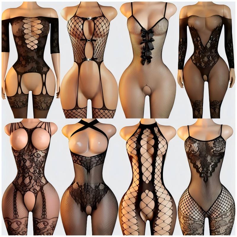 女性用セクシーランジェリーセットエロティックコスチュームパジ - Bodystocking Fishnet のレビューと価格