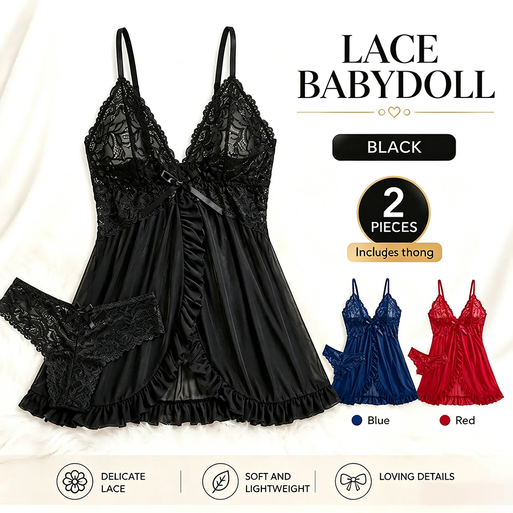 女性用 レース ランジェリー シュミーズ セクシー サテン  - Babydoll Chemise Night のレビューと価格