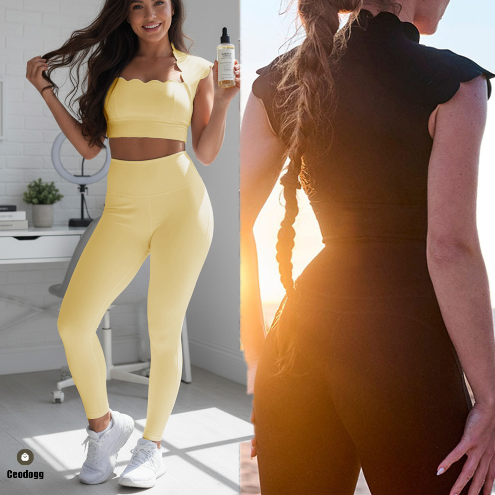 パッド入りウェーブデザインレディーススポーツベストヨガブラタ - Sports Bra High Impact のレビューと価格