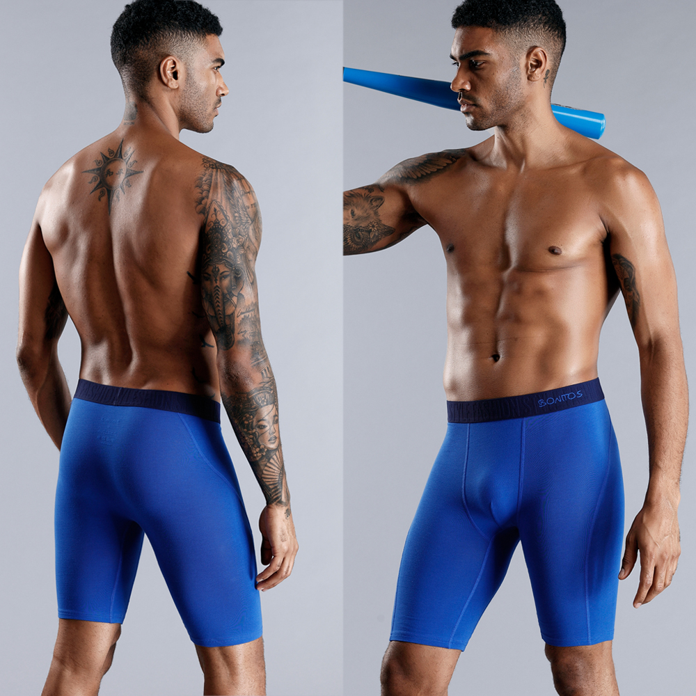 男性用ロングコットンボクサーパンツ,セクシーな下着,家族用, - Boyshort Underwear のレビューと価格