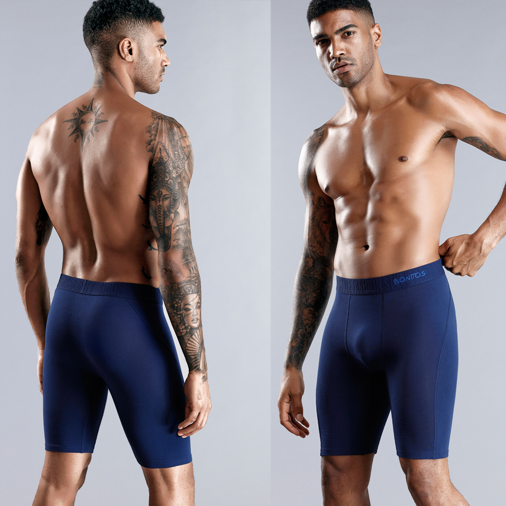 男性用ロングコットンボクサーパンツ,セクシーな下着,家族用, - Boyshort Underwear のレビューと価格