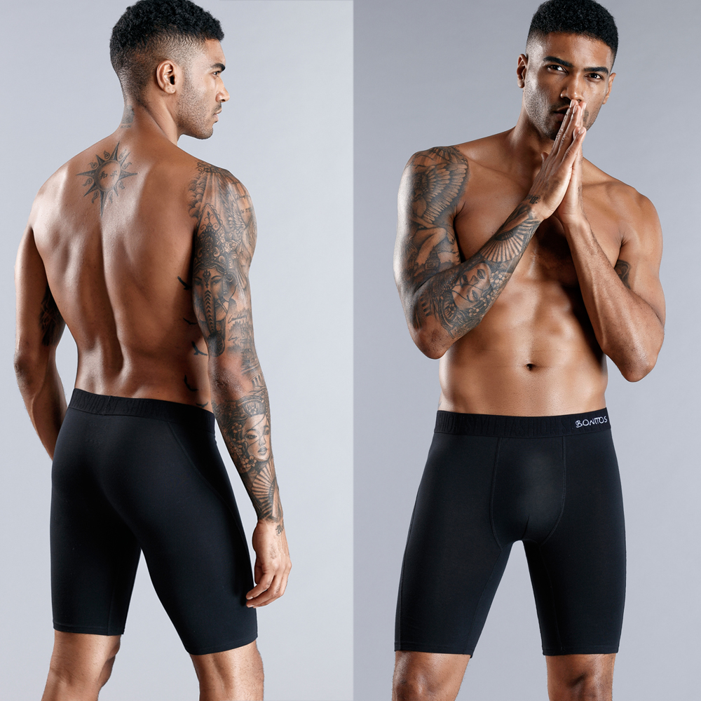 男性用ロングコットンボクサーパンツ,セクシーな下着,家族用, - Boyshort Underwear のレビューと価格