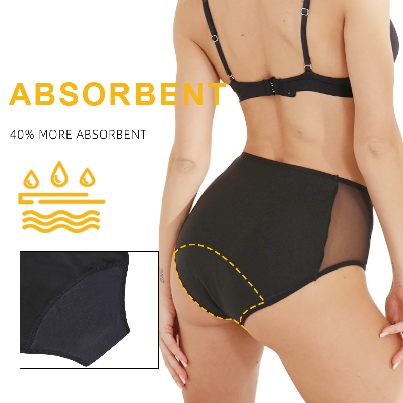 ドロップシッピング レディース ハイウエスト レース 4層構 - Period Panty Absorbent のレビューと価格