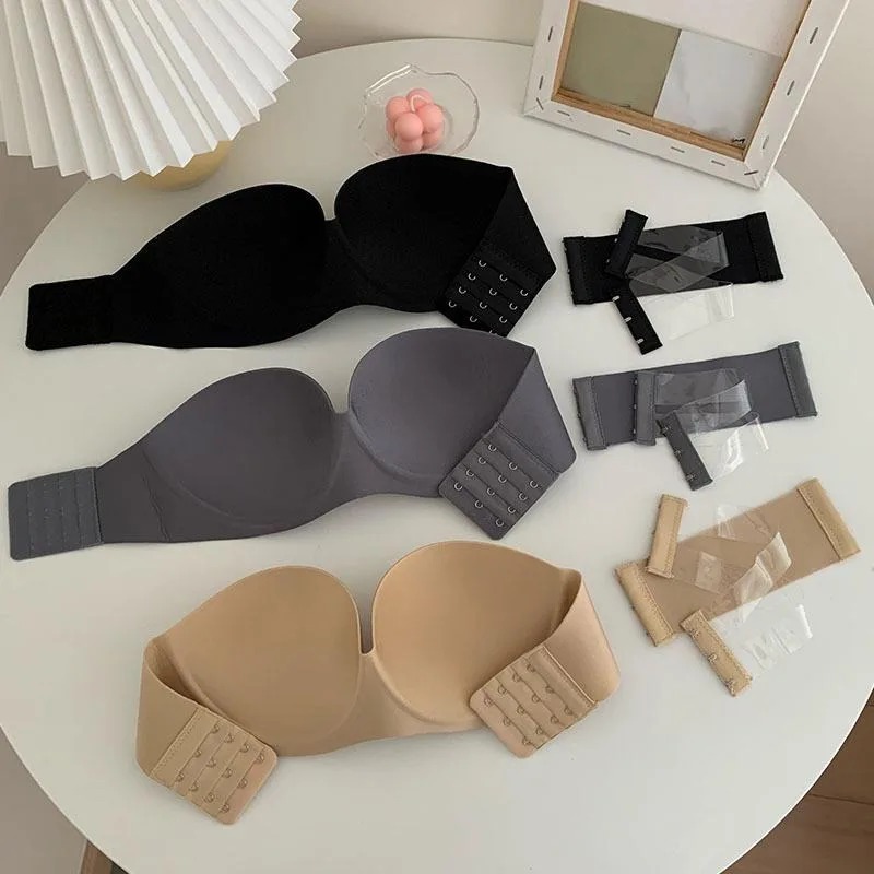 女性のセクシーなストラップレスプッシュアップパッド入りブラジ - Strapless Bra Backless のレビューと価格
