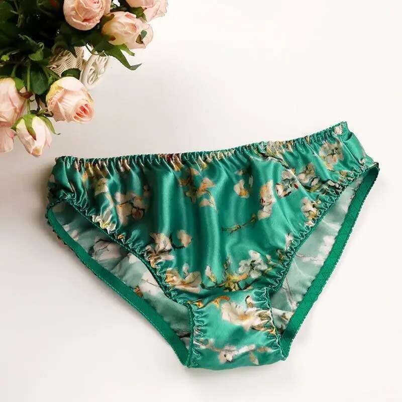 夏用花柄プリントアイスシルクメンズシースルーランジェリーパン - Boyshort Underwear のレビューと価格