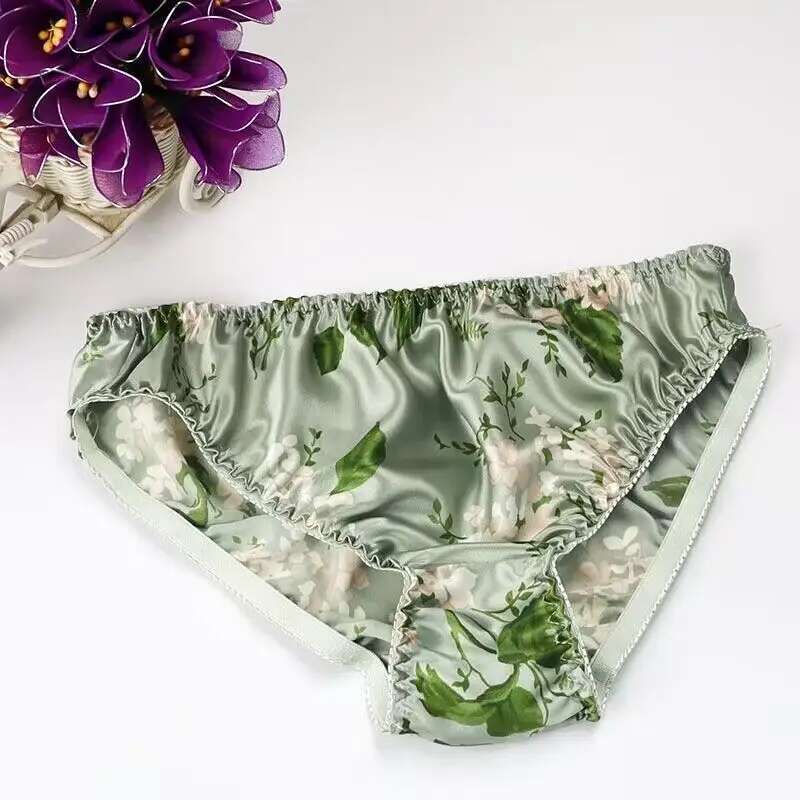 夏用花柄プリントアイスシルクメンズシースルーランジェリーパン - Boyshort Underwear のレビューと価格