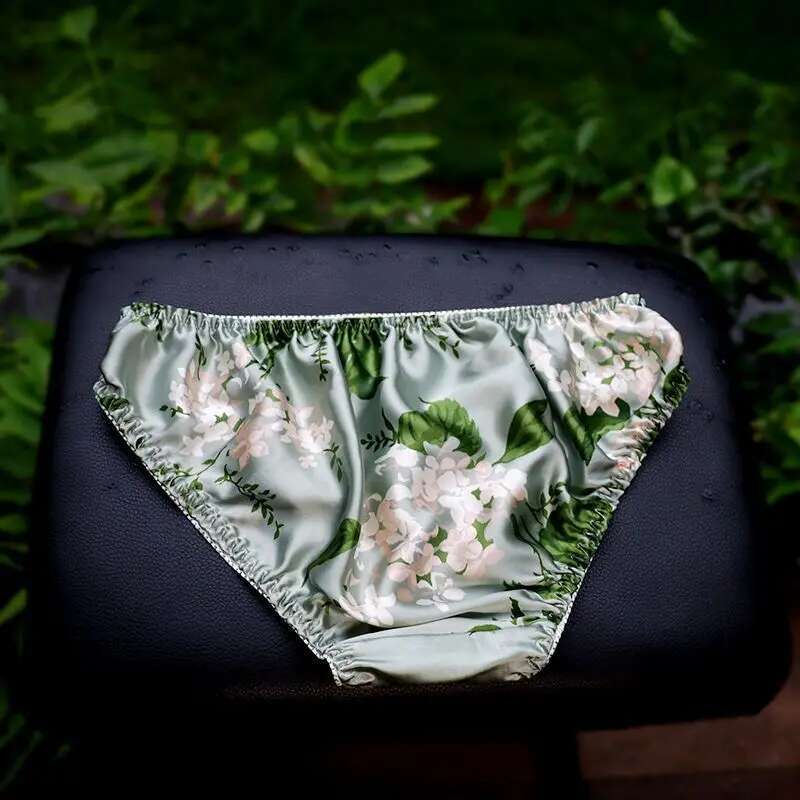 夏用花柄プリントアイスシルクメンズシースルーランジェリーパン - Boyshort Underwear のレビューと価格