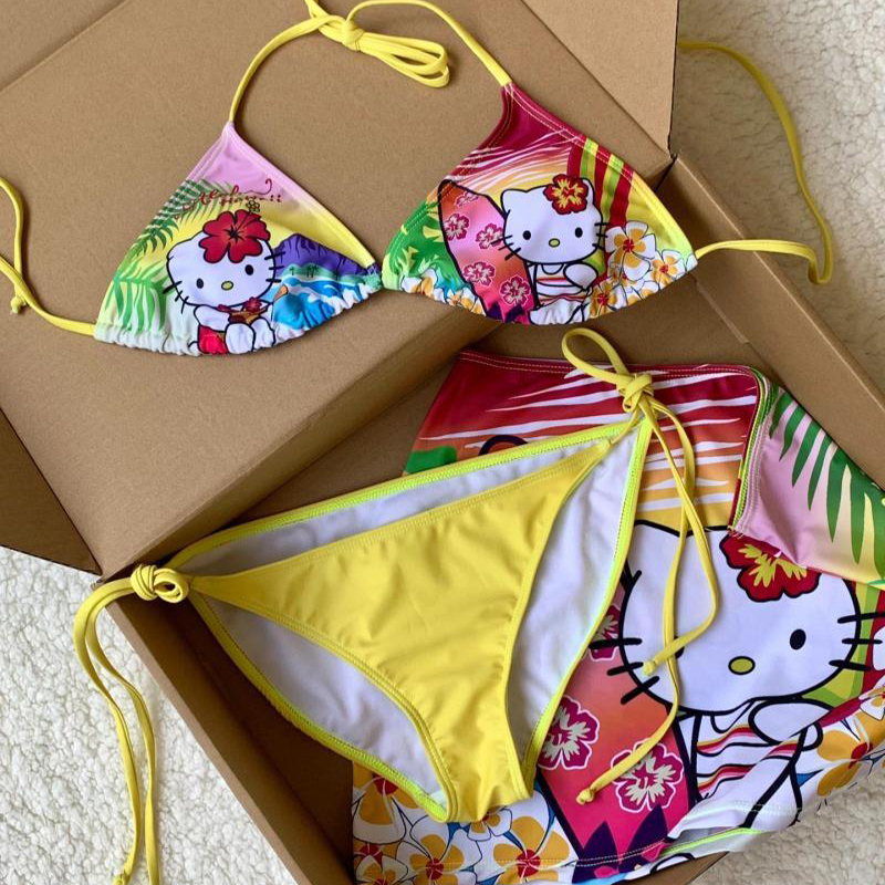 Y2K ガールズかわいいハローキティ水着スプリット水着夏の女 - Thong Bikini Women のレビューと価格