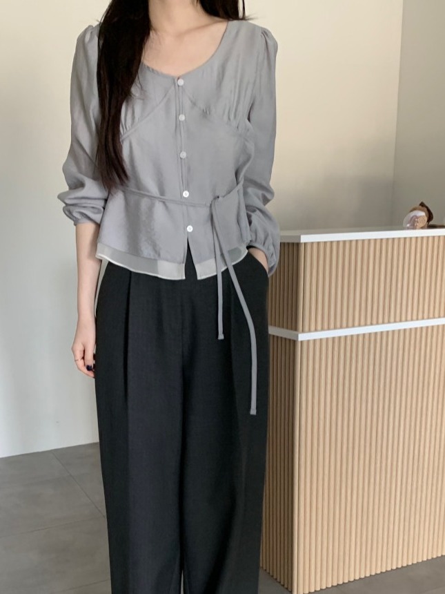 2026年春 レディース シックなバブルスリーブシャツ ウエ - Corset Waist Cinch のレビューと価格