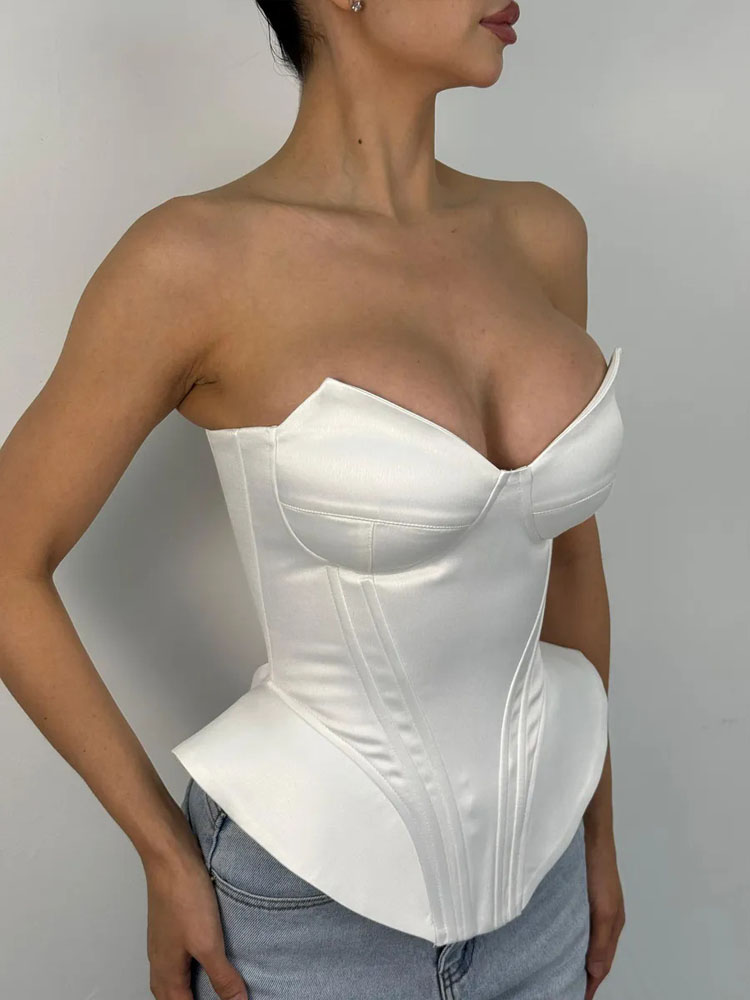 BKQU セクシーなフィッシュボーンストラップレスコルセット - Corset Waist Cinch のレビューと価格
