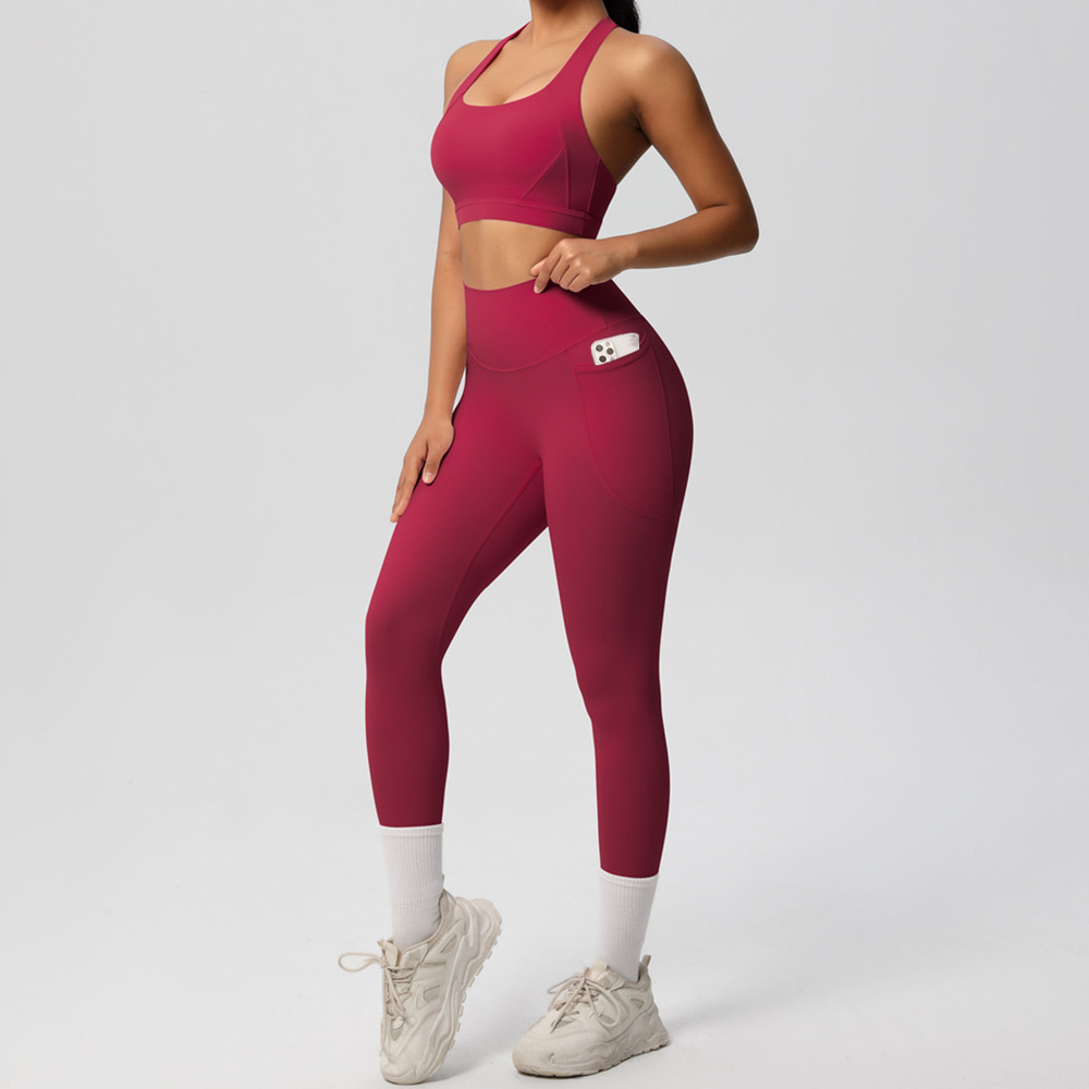 パッド入りクロスショルダーストラップヨガブラランニングスポー - Sports Bra High Impact のレビューと価格