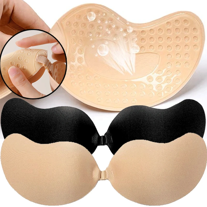 再利用可能な粘着式ニップルカバー A～Dカップ、シリコンパッ - Push Up Bra Padded のレビューと価格